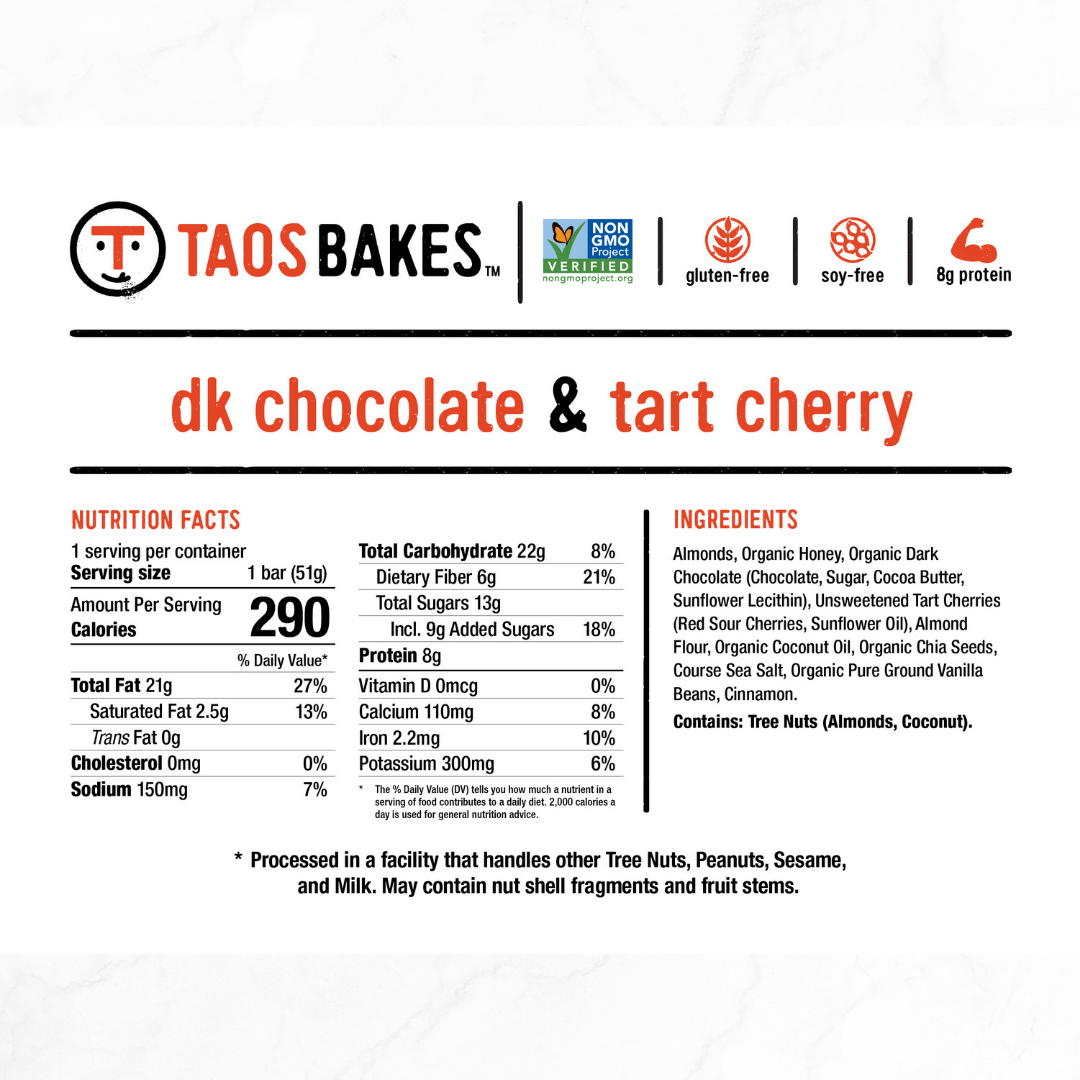 DARK CHOCOLATE & TART CHERRY - 12 BARS