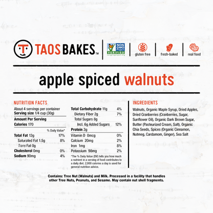 CosmoNuts - Apple Spiced Walnuts - 8 BAGS (4oz Ea.)