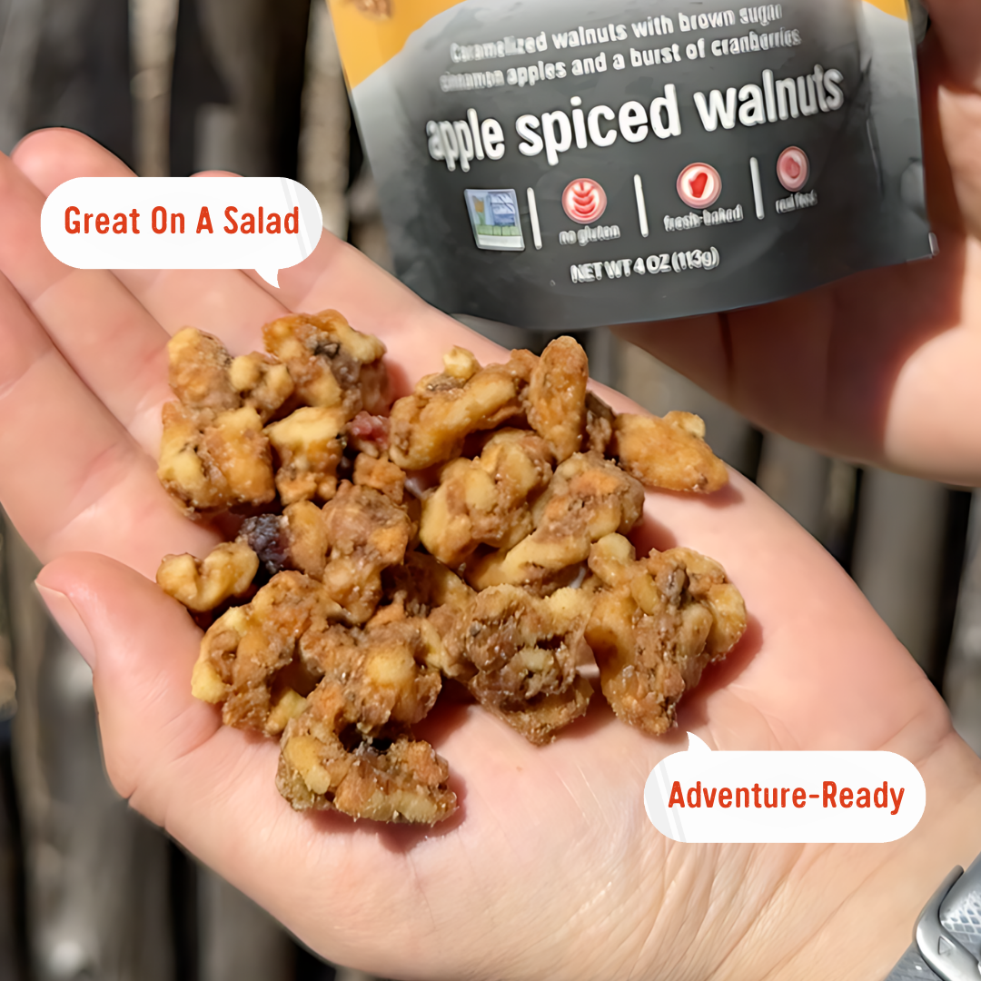 CosmoNuts - Apple Spiced Walnuts - 8 BAGS (4oz Ea.)