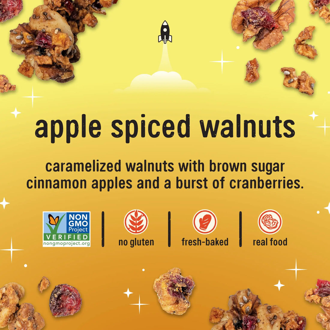 CosmoNuts - Apple Spiced Walnuts - 8 BAGS (4oz Ea.)