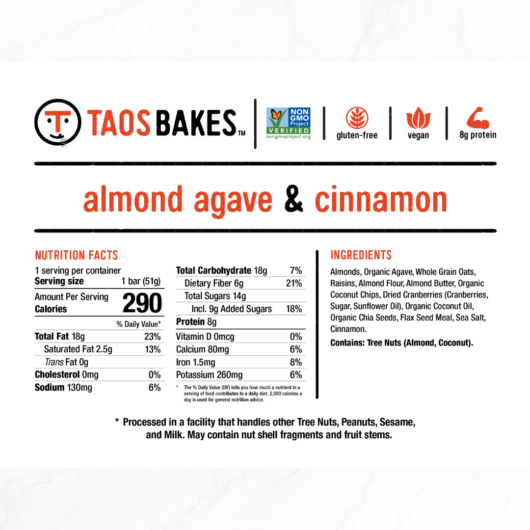 ALMOND AGAVE + CINNAMON - 12 BARS