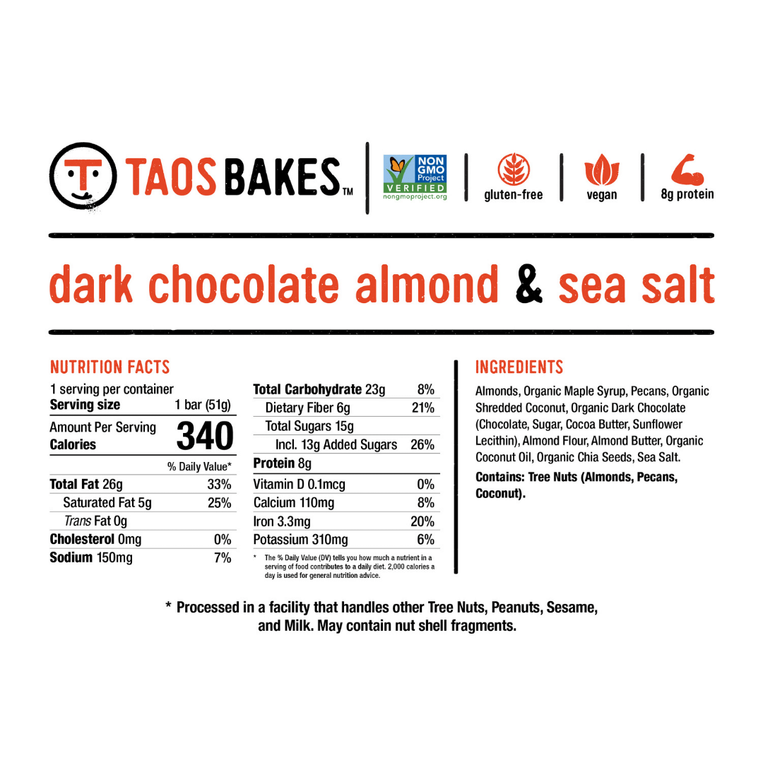 DARK CHOCOLATE ALMOND + SEA SALT - 12 BARS