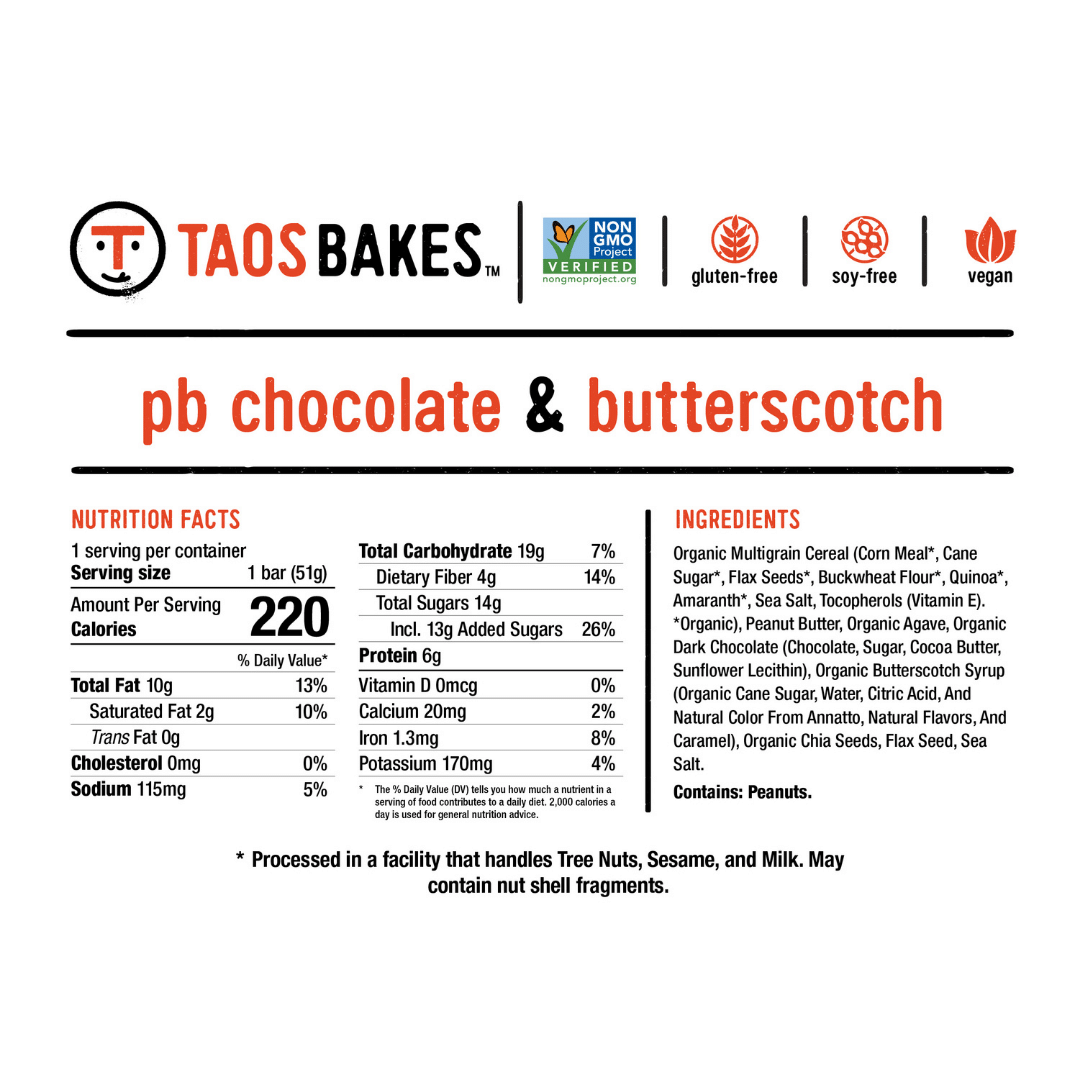 PB CHOCOLATE + BUTTERSCOTCH - 12 BARS