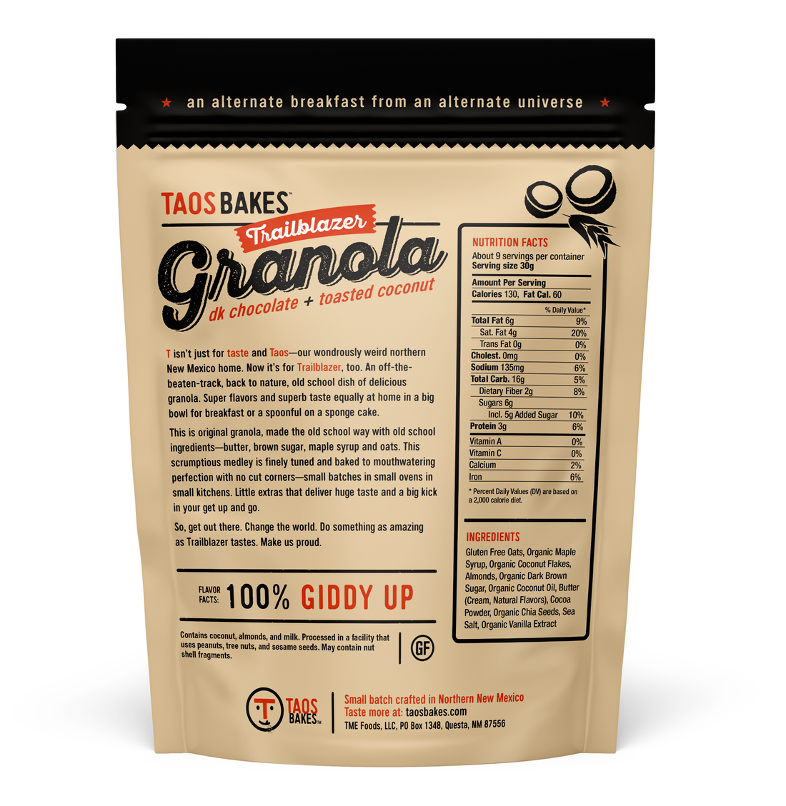 Trailblazer Granola - DK Chocolate + Toasted Coconut - 6 BAGS (10oz Ea.)