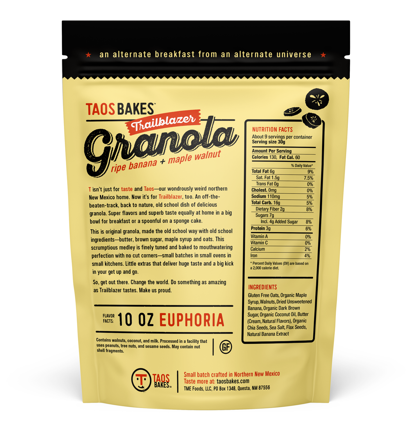 Trailblazer Granola - Ripe Banana + Maple Walnut - 6 BAGS (10oz Ea.)